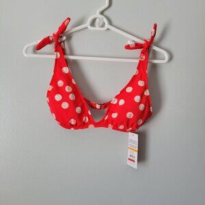 The Bikini Lab Bikini Top Women's Small Red Polka Dotted Swimwear NWT